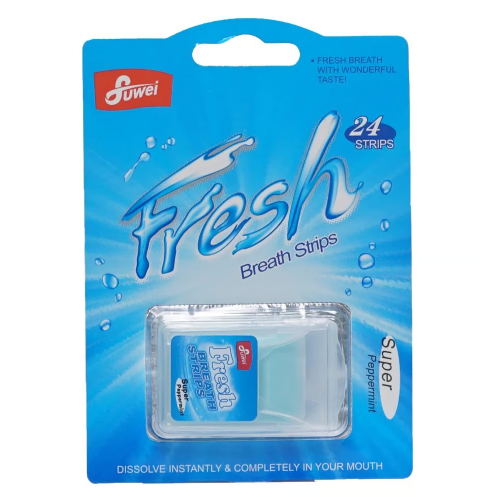 Fuwei Fresh Strong Mint Mouth Freshener Strips 24 Pieces