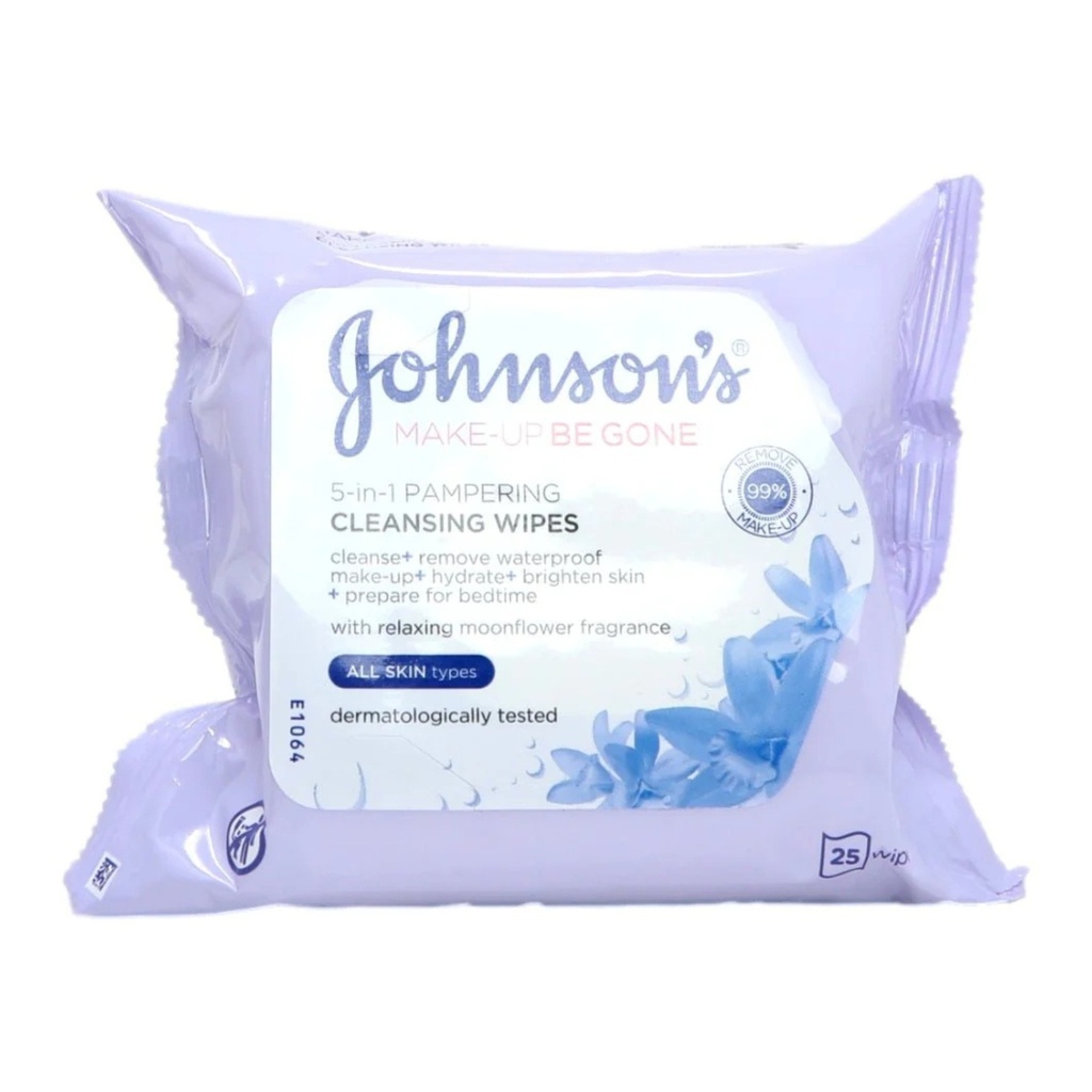 Johnson's Facial Wipes for Waterproof Makeup Remover - 25 Wipes