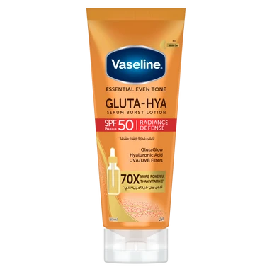 فازلين لوشن جلوتا هيا معزز بالسيروم مع عامل حماية من اشعة الشمس SPF50 - 180 مل